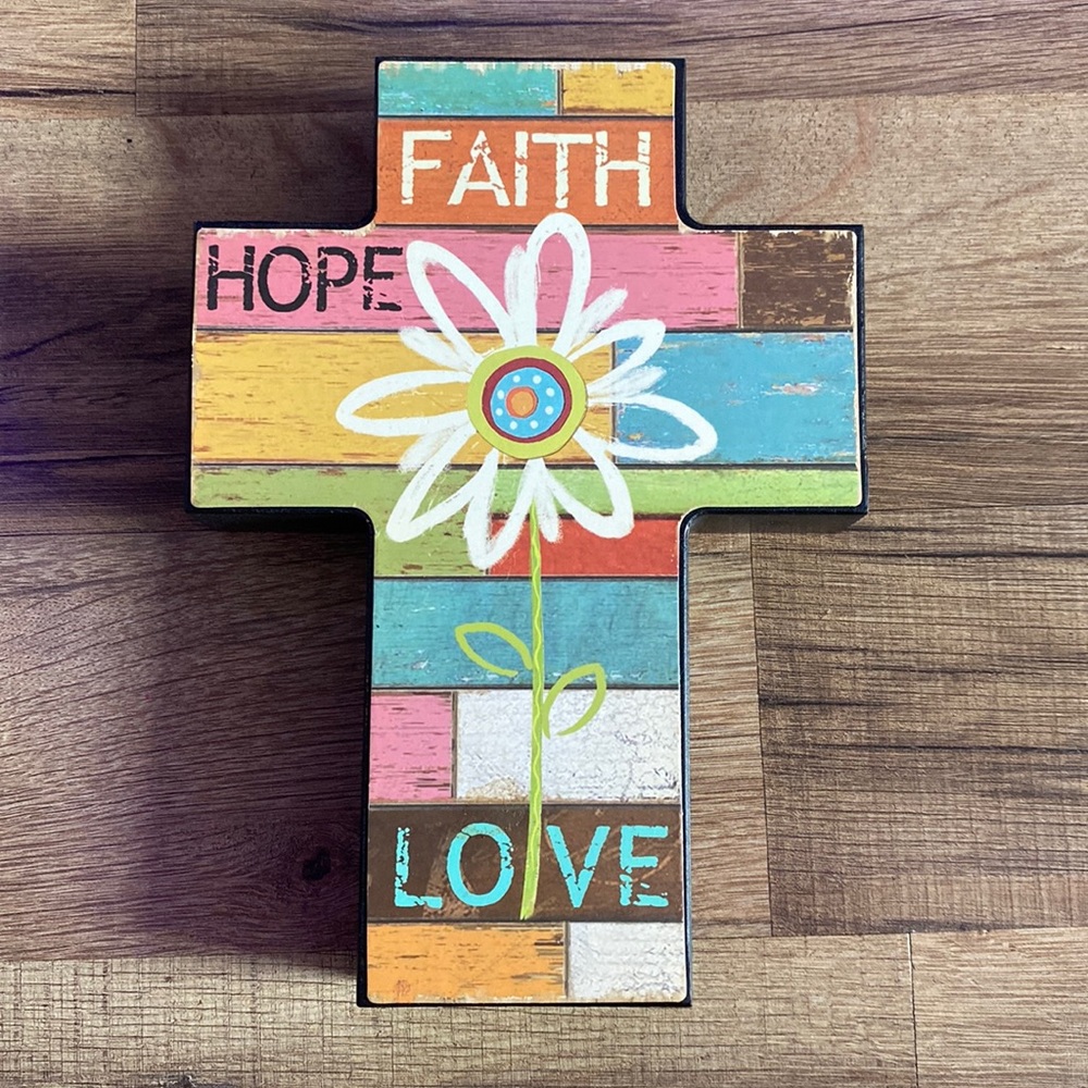 Faith, Hope, Love cross home decor